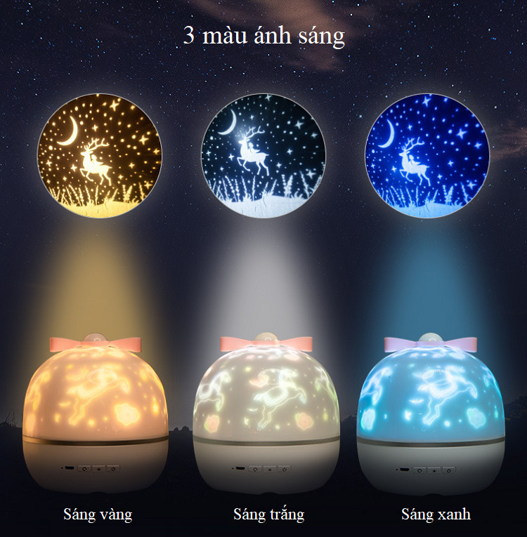 Đèn ngủ, đèn trang trí chiếu nghìn sao xoay 360 độ siêu đẹp