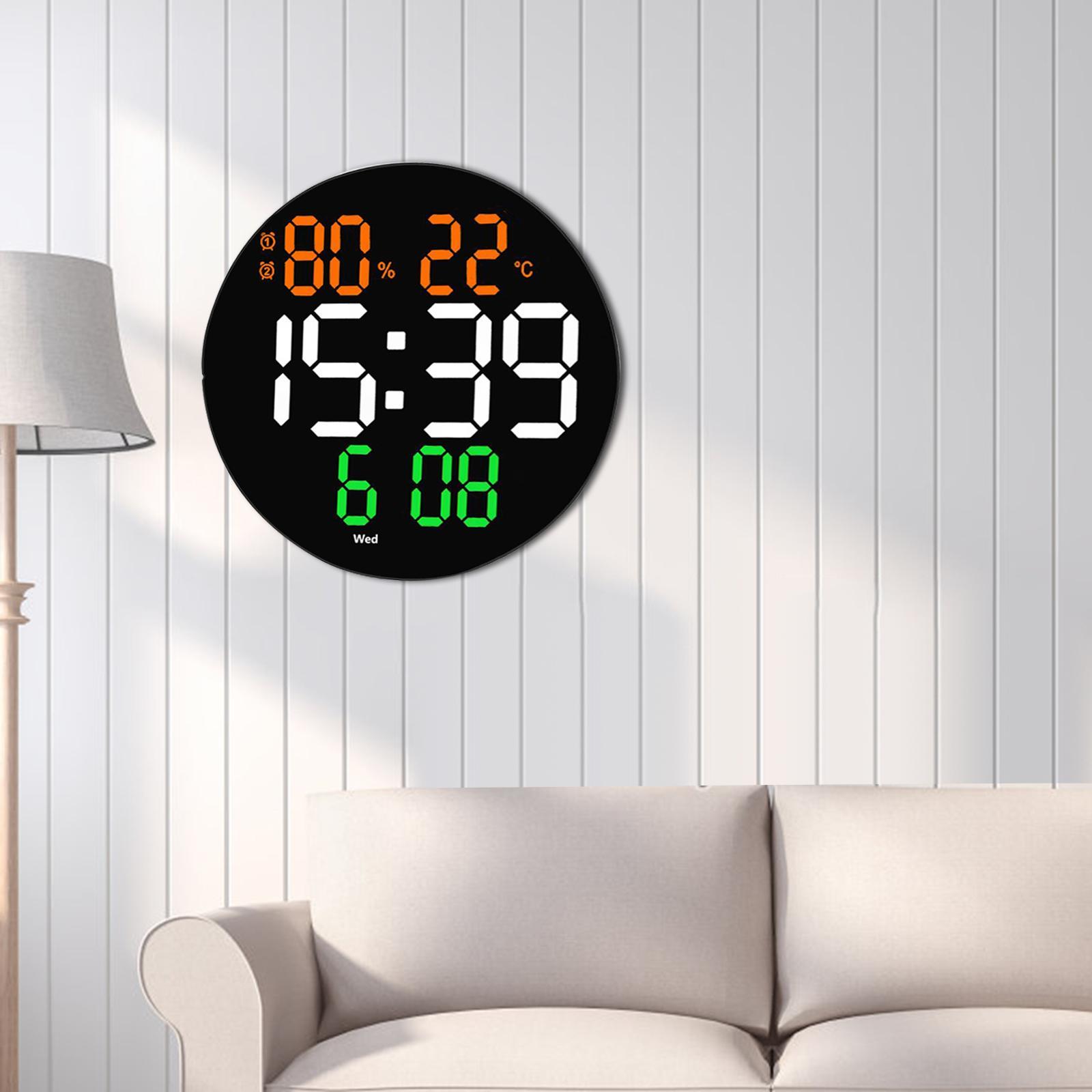 Digital Wall Clock Clock with Temperature & Humidity for Dining Room