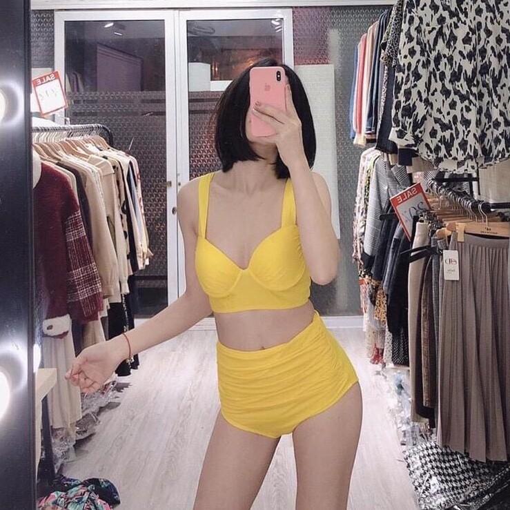 BIKINI Áo Gọng Cúp Ngực Tay Vuông Quần Nhún - BIKINISTORE