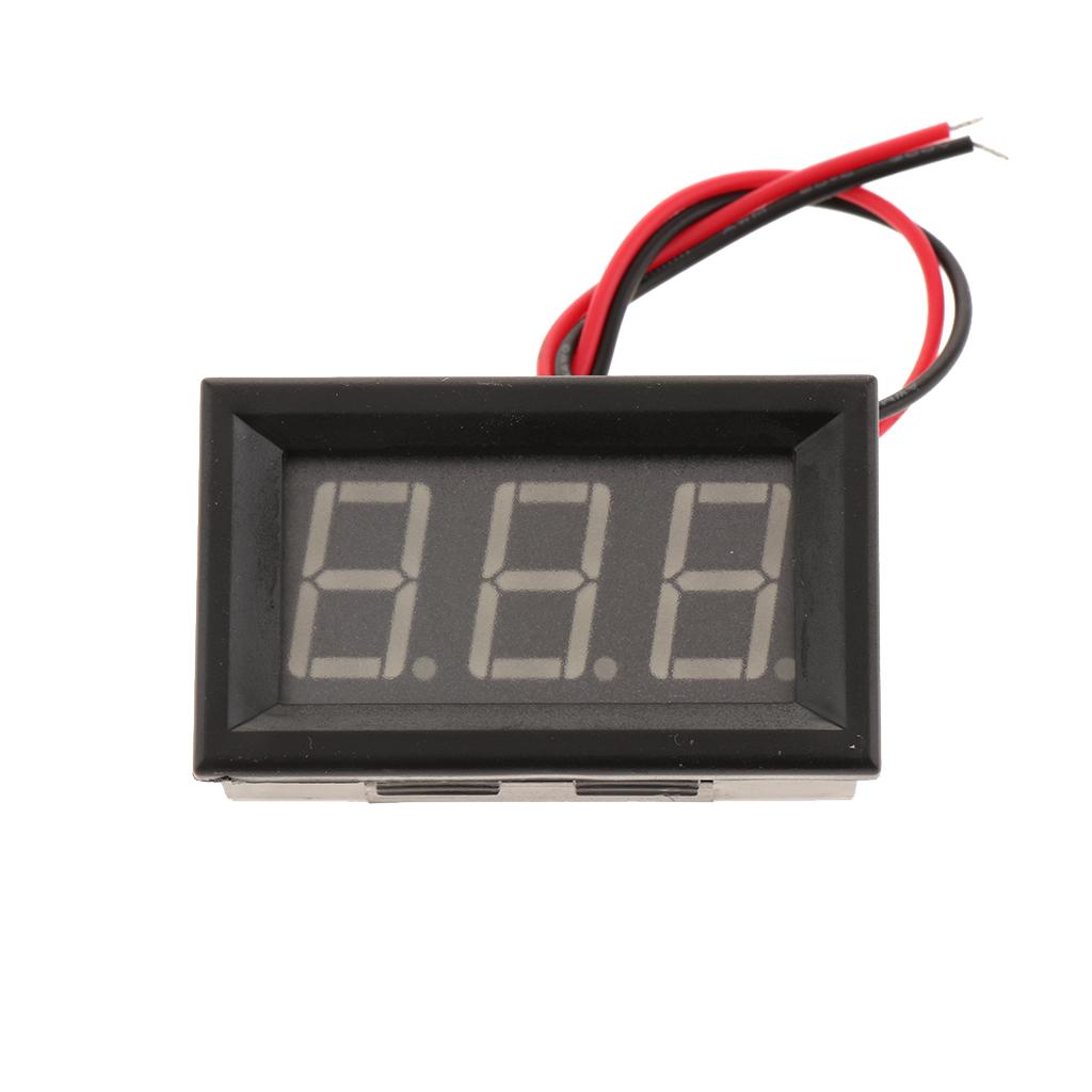 Mini DC 3.5-30V Voltmeter LED Panel 3-Digital Display Voltage Meter 2-wire