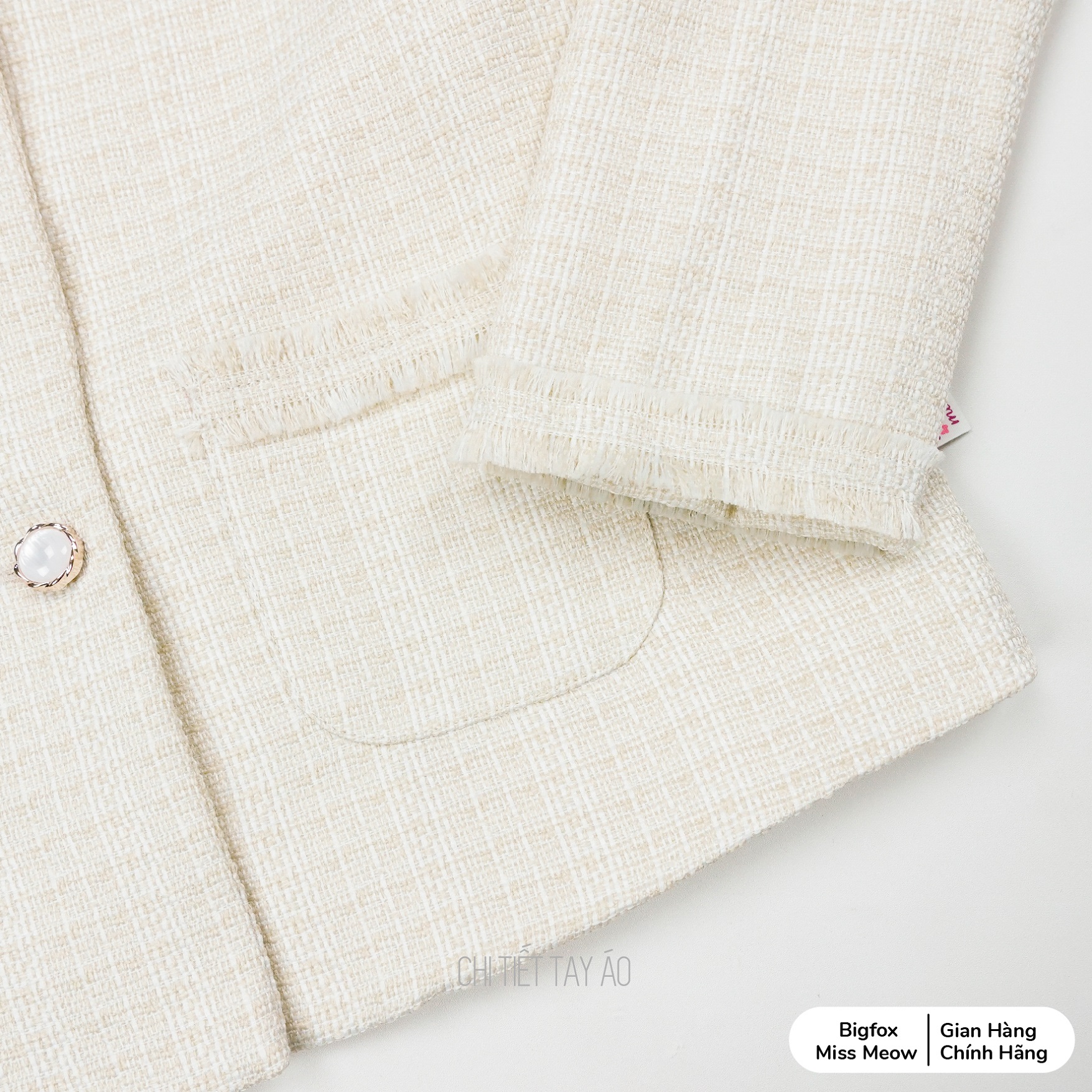 Áo dạ tweed bé gái size đại BIGFOX MISS MEOW, kiểu khoác mùa thu đông phom Hàn tiểu thư nữ tính 6-11 tuổi 38kg 2004