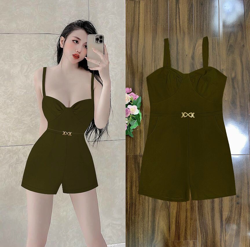 Jum short cúp ngực 2 dây kèm belt xinh xắn