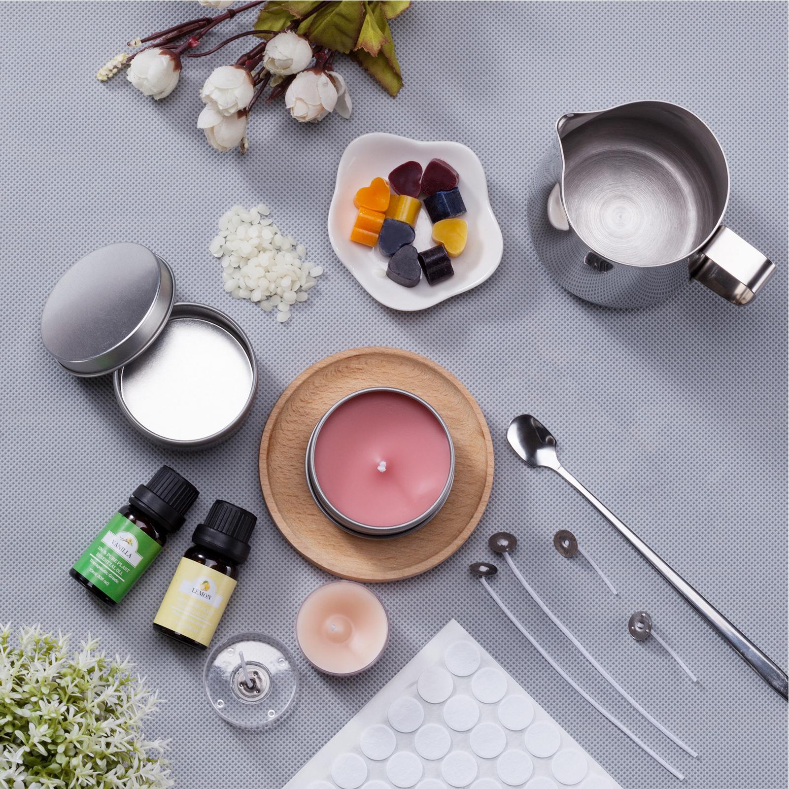 Bộ dụng cụ làm nến với đầy đủ dụng cụ bằng thép không gỉ, sáp ong, thuốc nhuộm