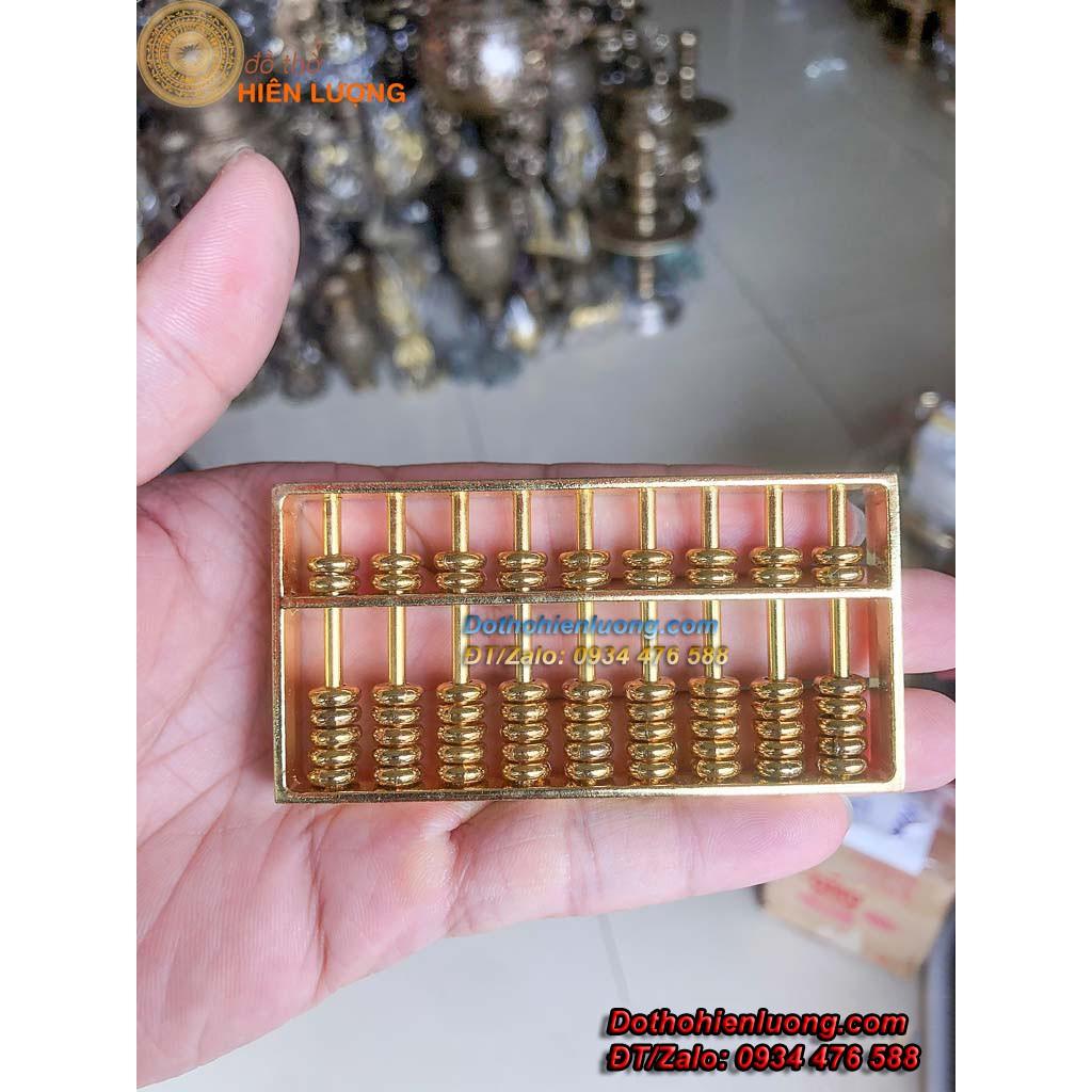 Bàn Tính Gẩy Bằng Đồng Cỡ Nhỏ Cao 4,5cm - Vật Phẩm Phong Thủy