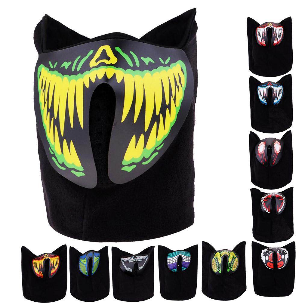 Outdoor Halloween Costume LED Luminous Flashing Light Face Mask Cycling