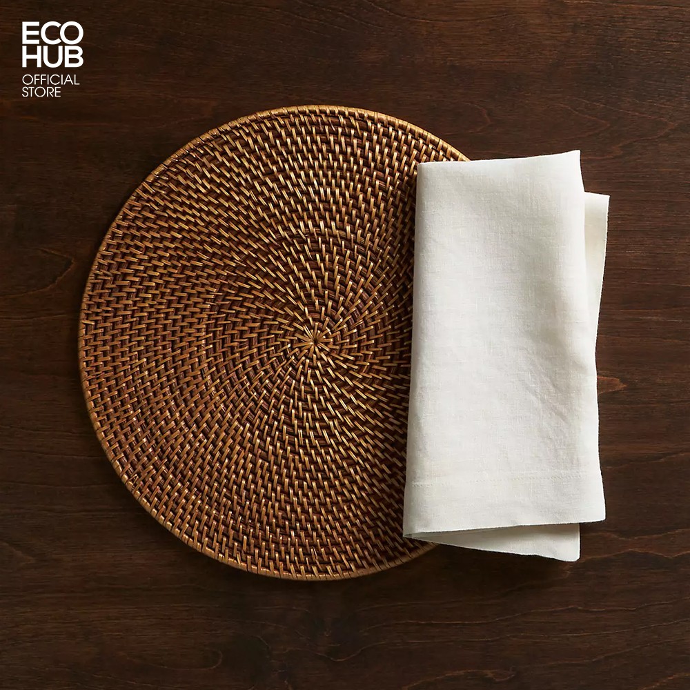 Lót đĩa ECOHUB Bằng Mây Guột bàn ăn (D35cm) Sang trọng (Artesia Natural Round Placemat)