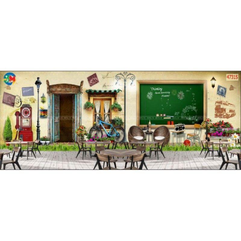 Tranh dán quán cafe,trà sữa,trà chanh 3D