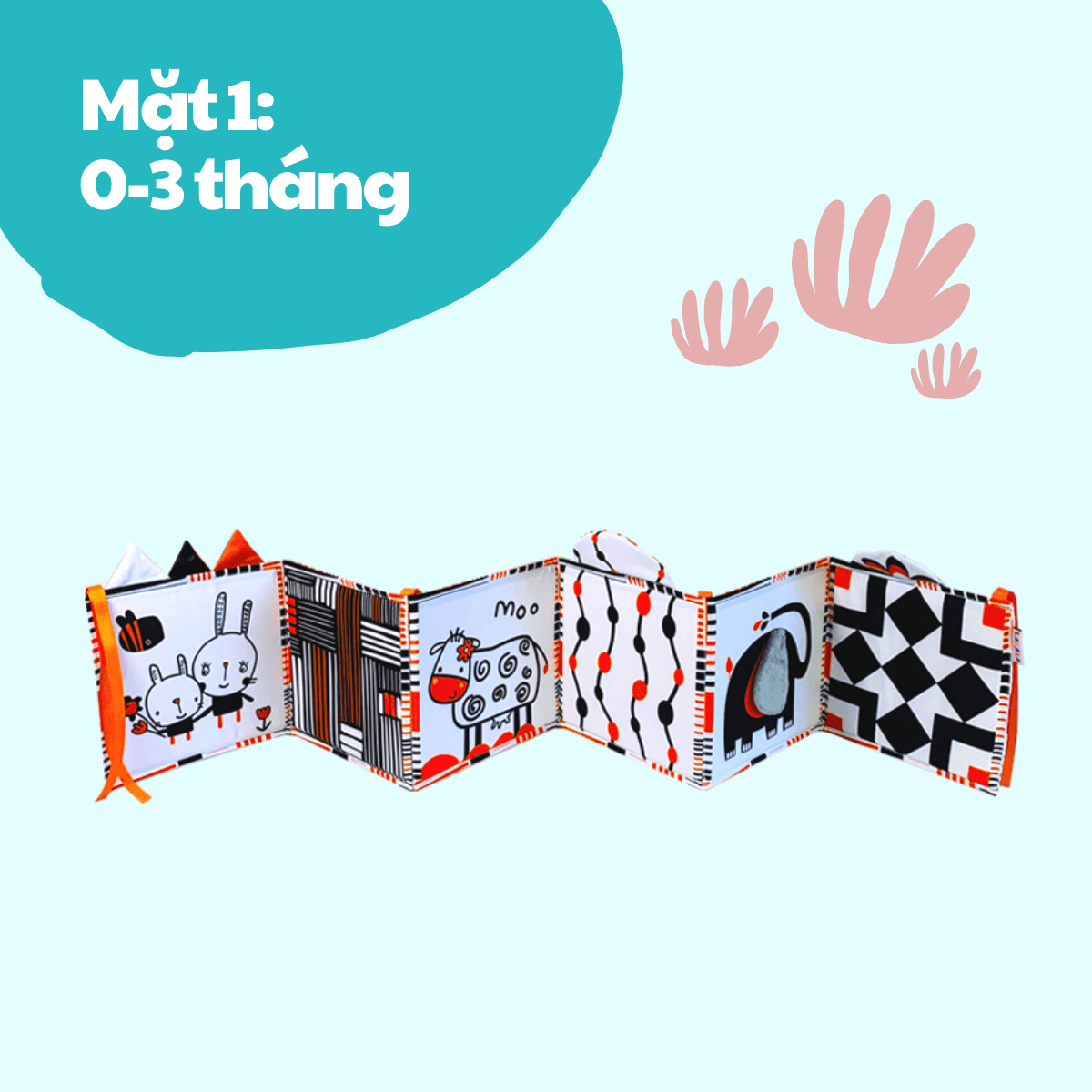 Sách Vải Kiêm Quây Cũi 3 Trong 1 Kích Thích Thị Giác Phát Triển Tư Duy Não Bộ Cho Bé
