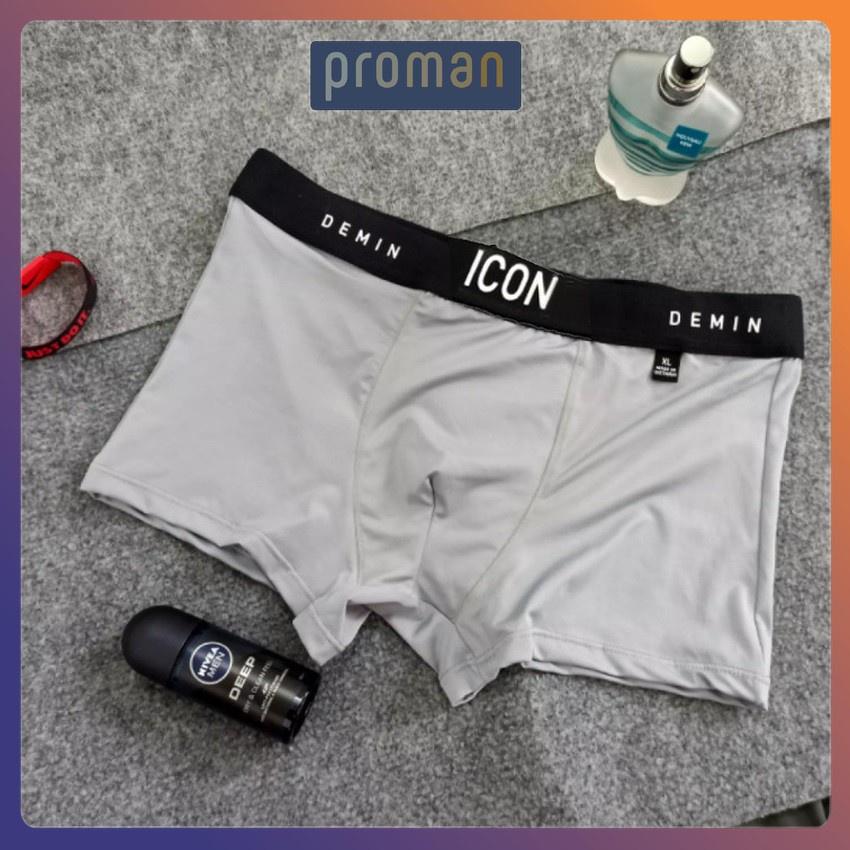 Quần Lót Nam Boxer Thun Lạnh ICON Co dãn 4 chiều, Quần sịp Nam Thun Lạnh Boxer ICON Denim Loại 1 SI01 - MS66