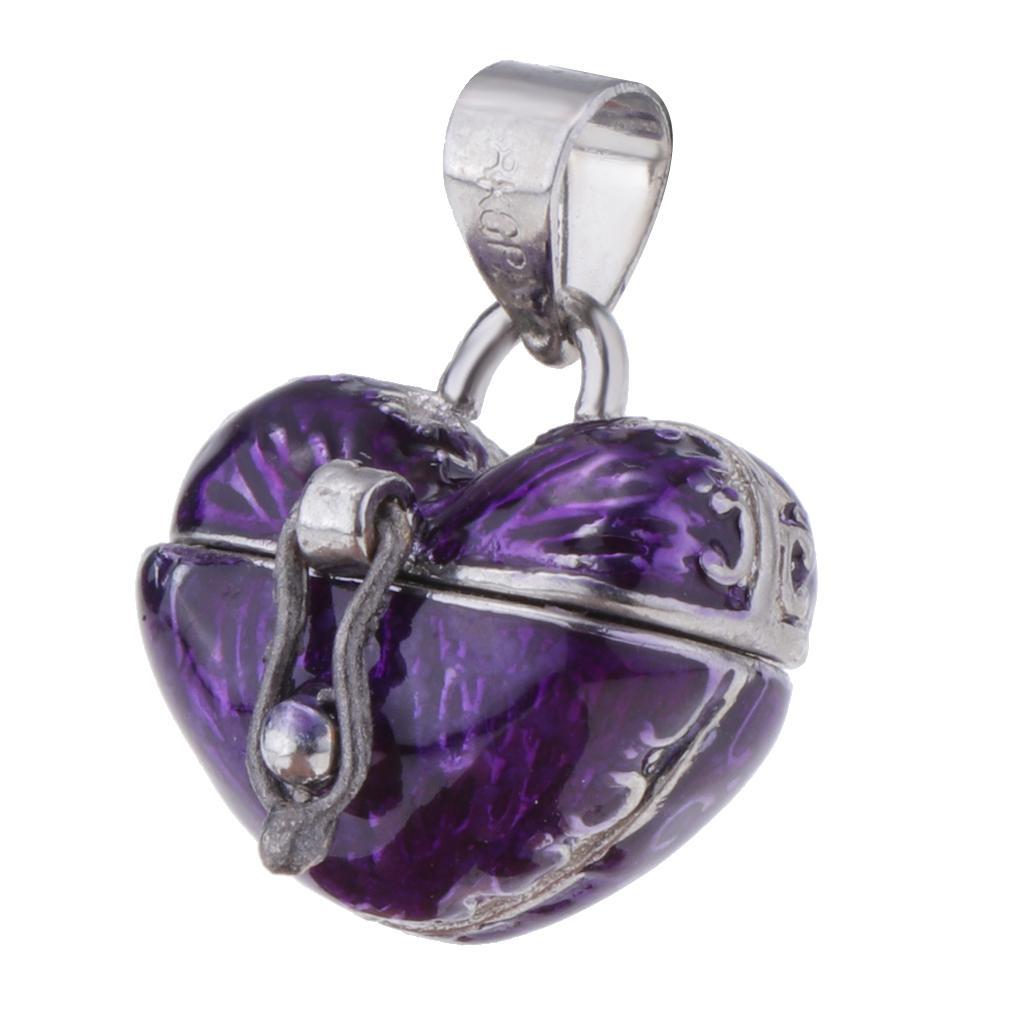 Locket Love Heart Enamel Cremation Keepsake Urn Pendant Ash Holder