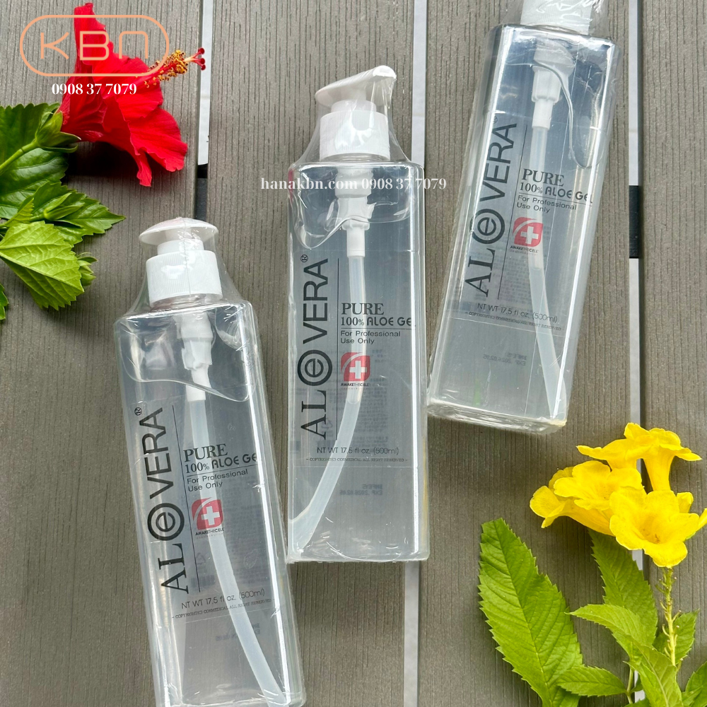Combo 3 Chai Gel Lô Hội Aloe Vera Hàn Quốc 500ml - Dưỡng Ẩm, Làm dịu da + Tặng 3 mặt nạ Soothing