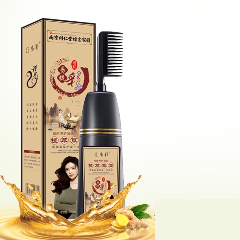 Lược nhuộm tóc đen chai  220ml , công nghệ tiên tiến  Hàn Quốc   , răng lược đều và dày, chải đều  tóc, nguyên liệu từ thiên nhiên giúp  tạo màu tóc và dưỡng tóc ,giúp bạn có thể tự nhuộm tóc cho mình một cách dễ dàng , đều màu 