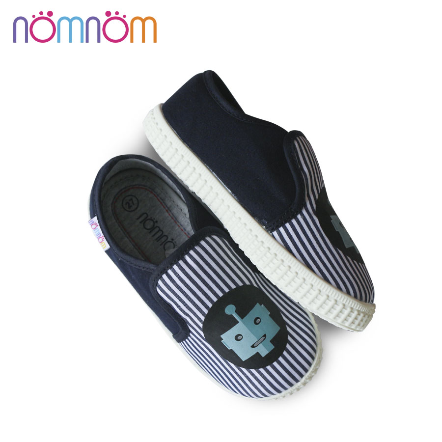 Giày slipon bé trai NomNom EPG1934 kẻ xanh