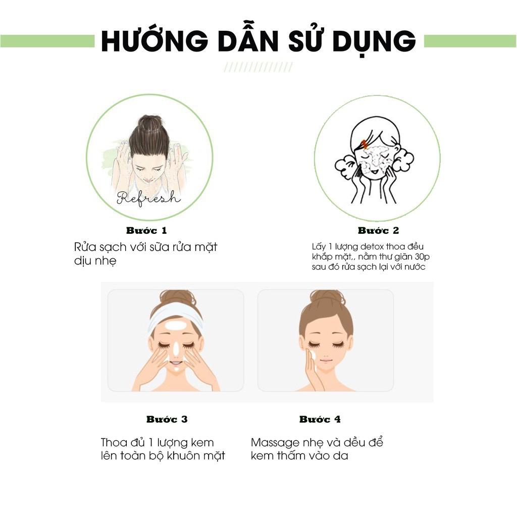 Bộ 2 SP dưỡng trắng da mặt Acosmetics: 1 Kem Face Pháp 50g + 1 Detox Bọt Biển 80ml