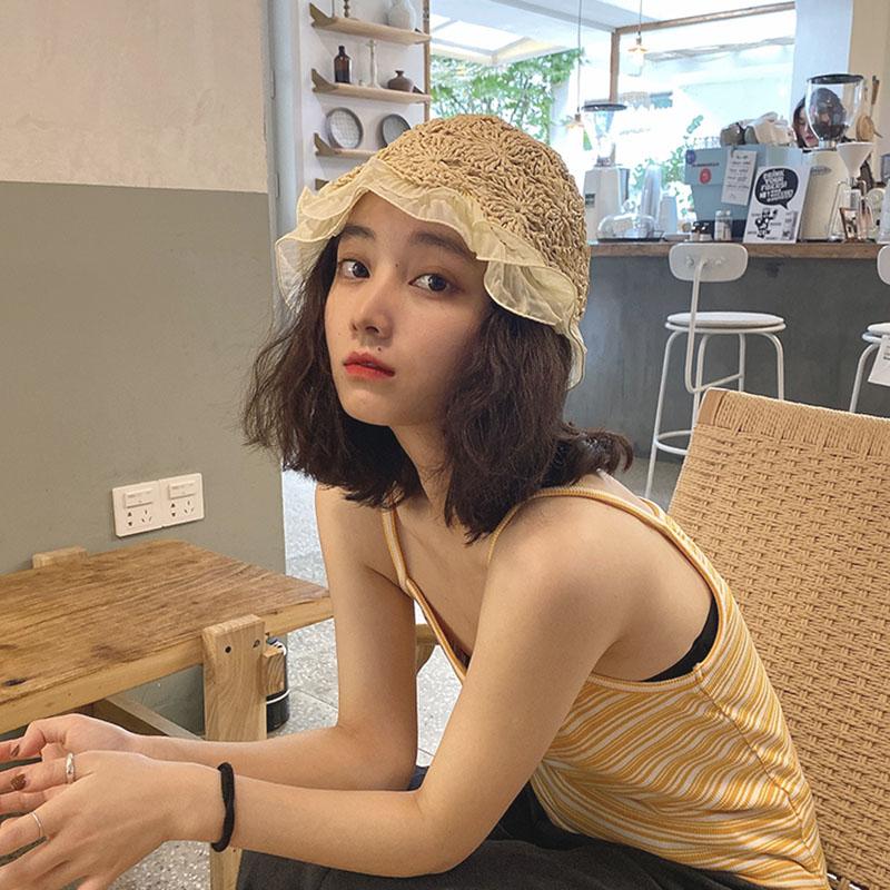 Mùa Hè Nữ Mũ Lưỡi Trai Nữ Dây Nón Đa Năng Chống Nắng Che Nắng Nón Mùa Hè Nhỏ Mái Hiên Cá Tính Cho cô Gái
