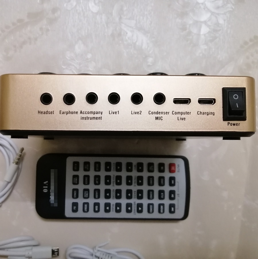 Sound card thu âm live stream  V10 Bluetooth phiên bản 2019