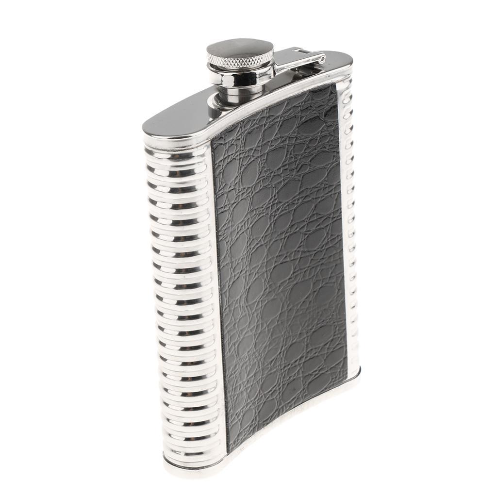 8oz Portable Stainless Steel Liquor Hip Flask Russia Camping Flagon Black