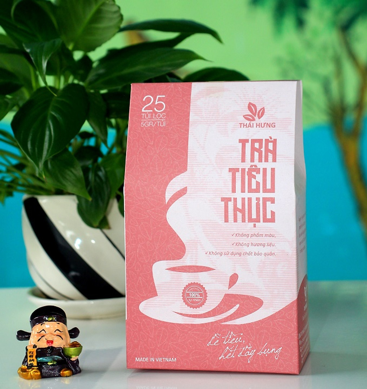Trà tiêu thực Thái Hưng 25 túi lọc x 5g - Hỗ trợ tiêu hóa, dễ tiêu, hết đầy bụng, giúp nhuận tràng, thải độc