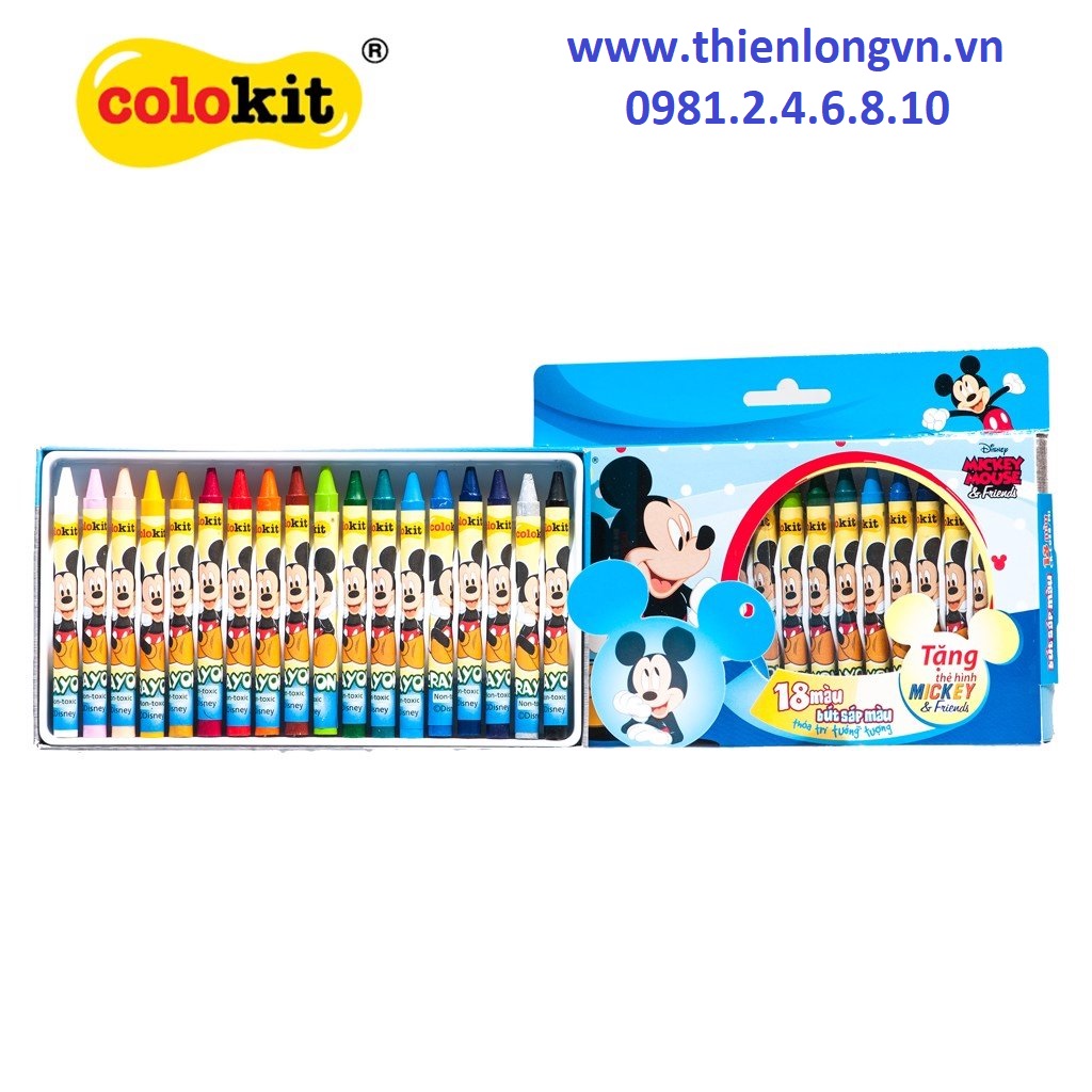 Bút sáp 18 màu Colokit Disney Mickey CR-C028/MI