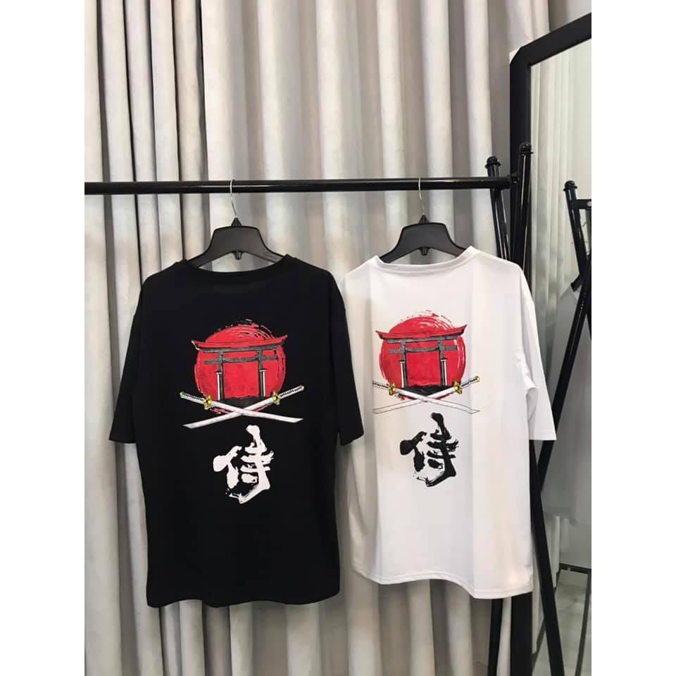 Áo Thun UNISEX Nam Nữ ĐEN MẶT TRĂNG ĐỎ Tay Lửng From Rộng Giá Rẻ