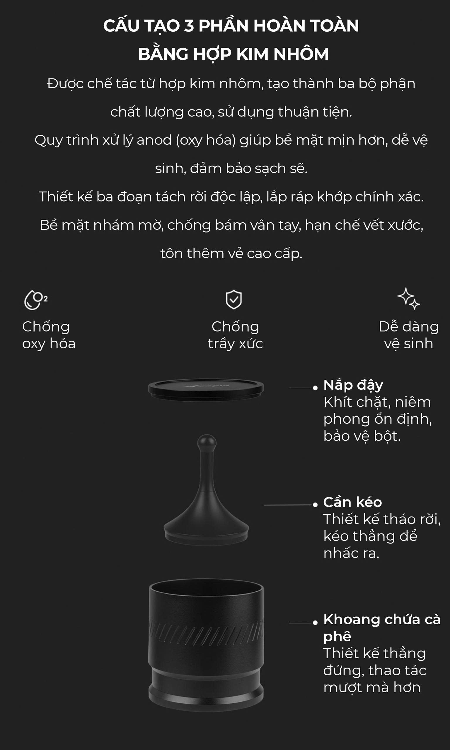 Combo dụng cụ pha espresso Diagonal line Series Feepie