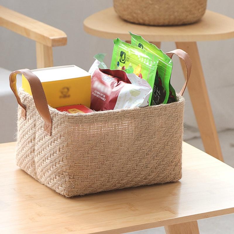 Giỏ đựng quần áo bằng sợi đay có thể gấp gọn tiện dụng