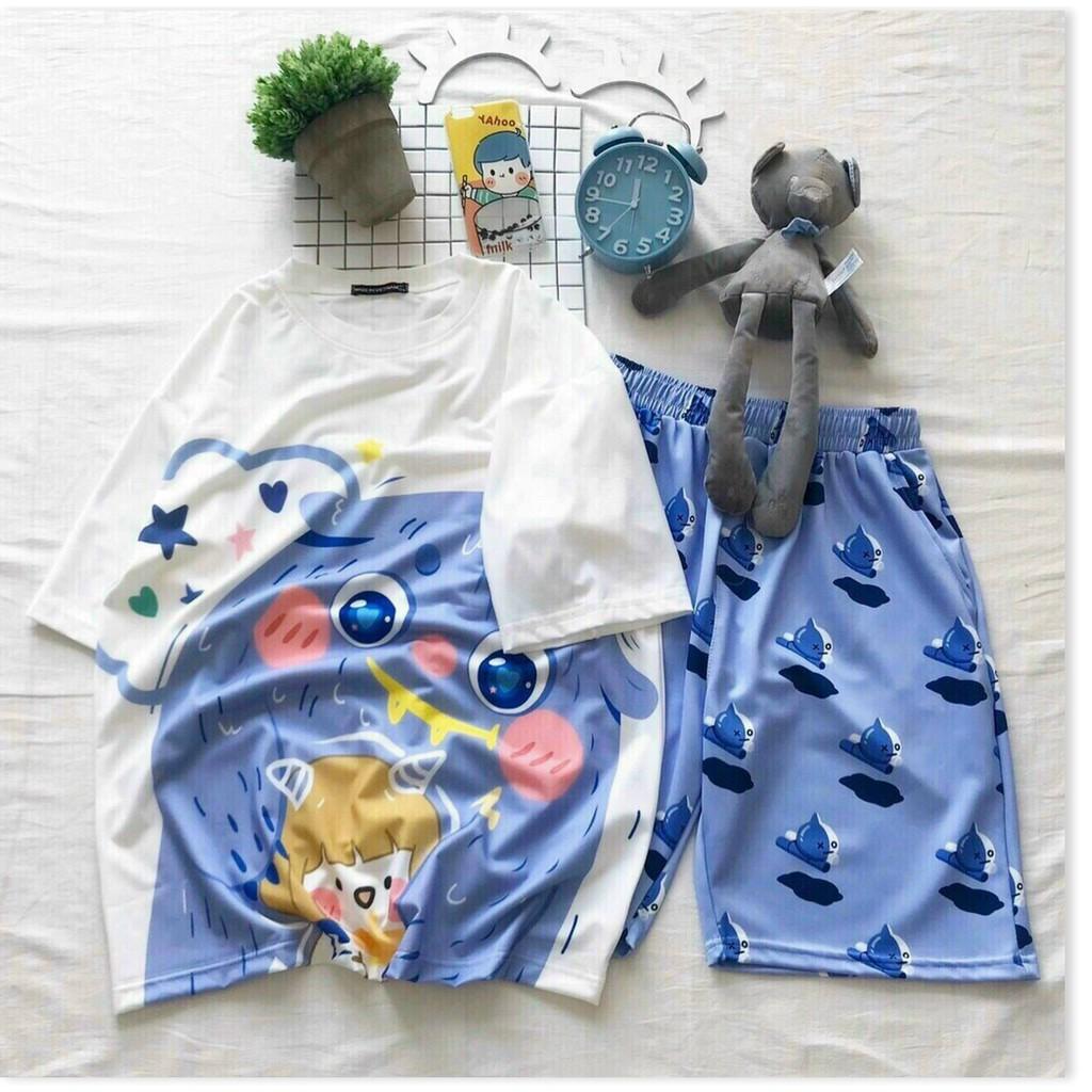 SET THUN NỮ COTTON,THIẾT KẾ HỌA TIẾT TRÊN ÁO SIÊU DỄ THƯƠNG