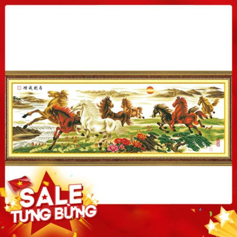 Tranh thêu chữ thập mã đáo thành công KT 248x94cm