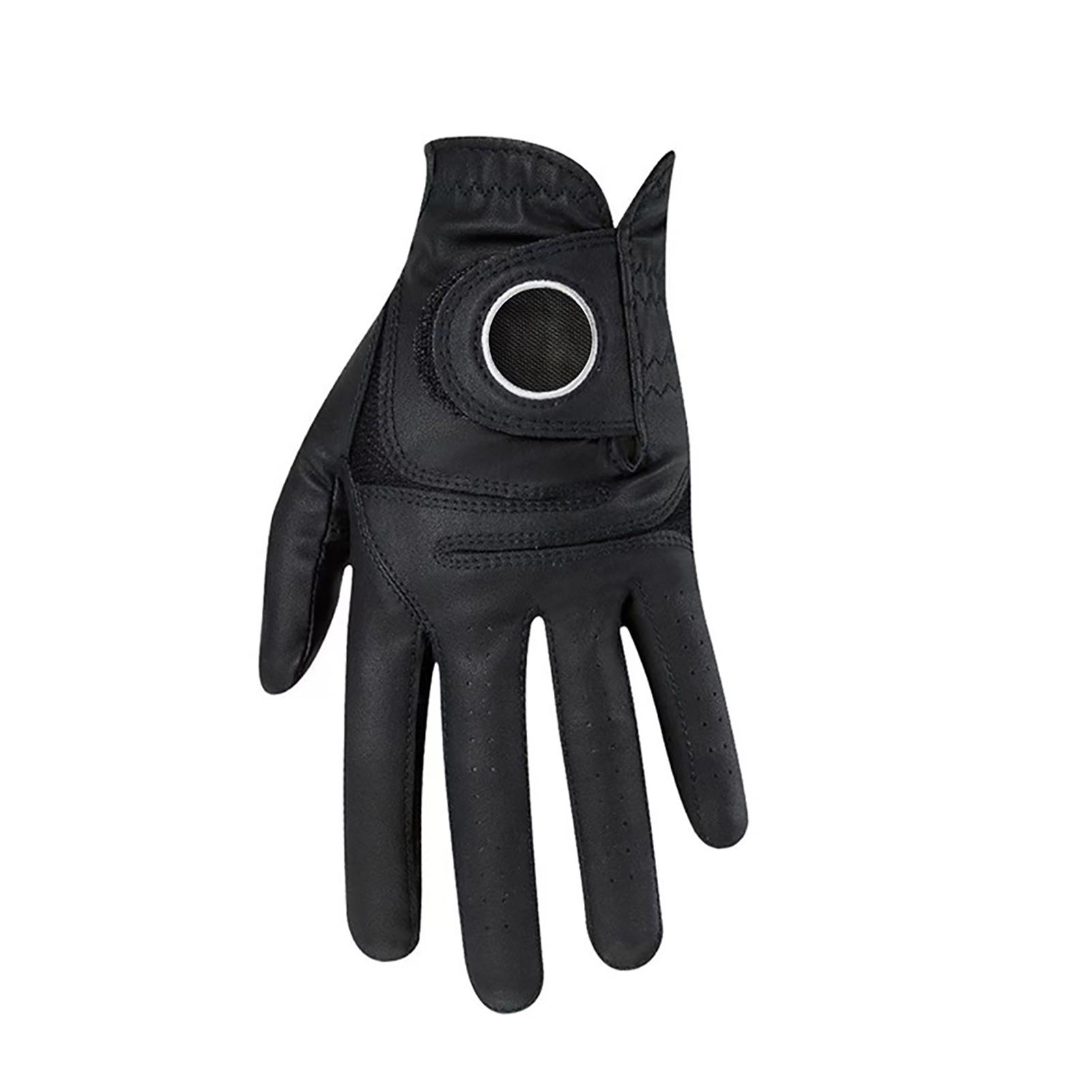 Găng tay golf da đen trái và găng tay phải của hai lớp đàn hồi kéo dài găng tay thể thao găng tay thể thao Găng tay thể thao PU Color: white left Size: 26