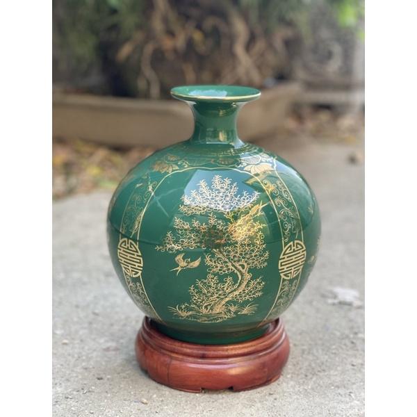 Bình hút lộc tứ cảnh vẽ vàng-cao 27,30,35,40cm