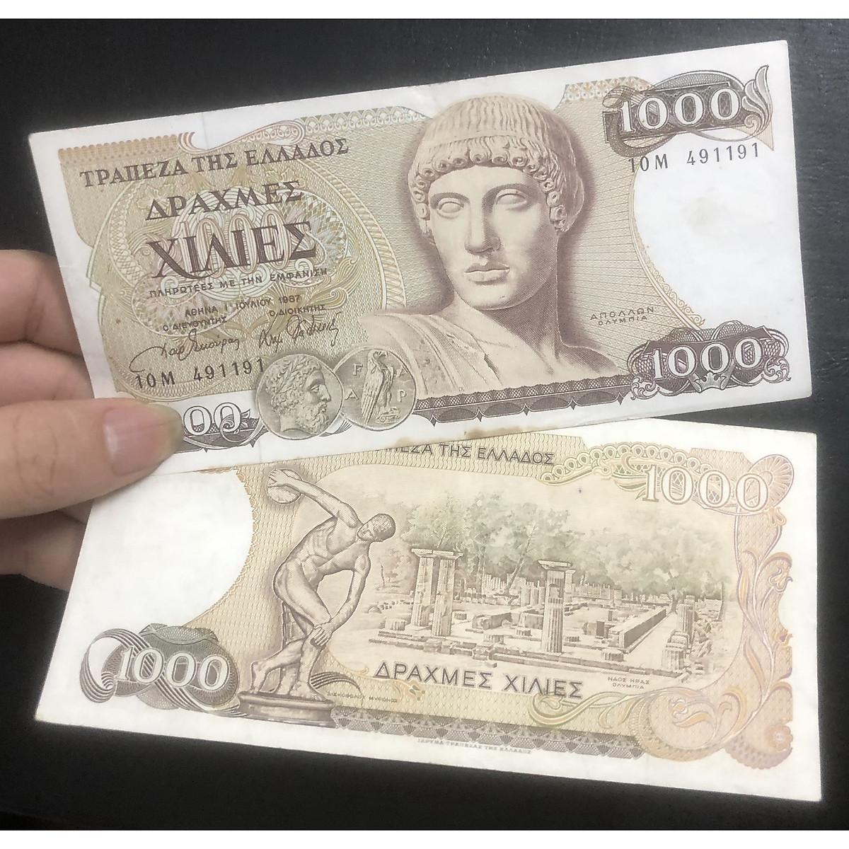 Tiền 1000 Drachma Hy Lạp xưa sưu tầm