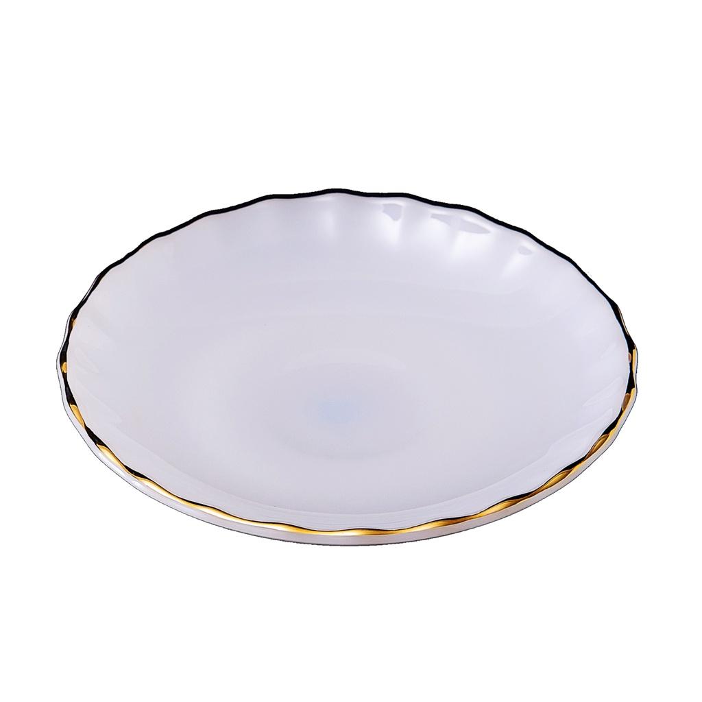 Đĩa lót bát cơm thủy tinh ngọc USA Homeset các mẫu hoa văn dáng xoắn