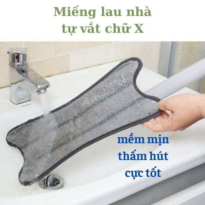 Miếng lau nhà tự vắt chổi chữ X thông minh - Henrysa