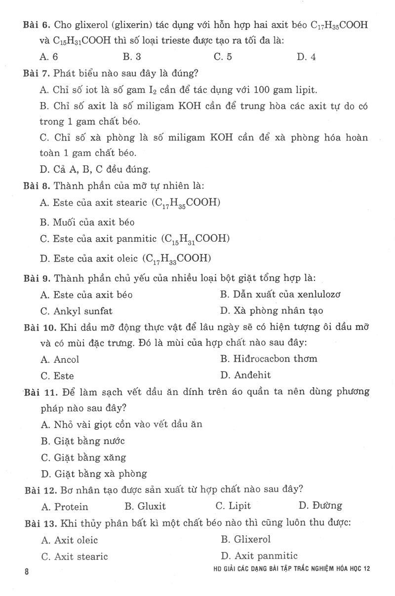 Sách Hướng Dẫn Giải Các Dạng Bài Tập Trắc Nghiệm Hoá Học 12