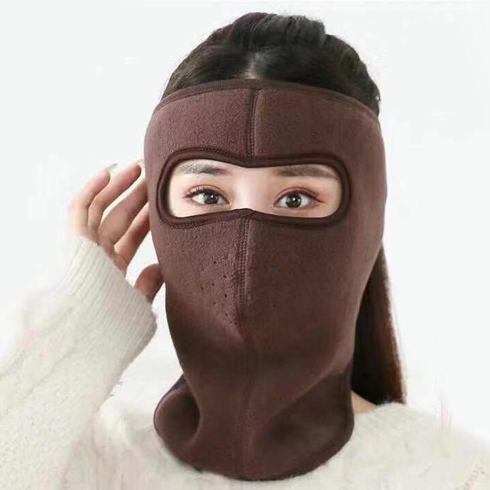 Khẩu trang ninja trùm kín mặt che tai chống nắng chống gió bụi vải nỉ  dán sau gáy thích hợp chạy xe đi công trình
