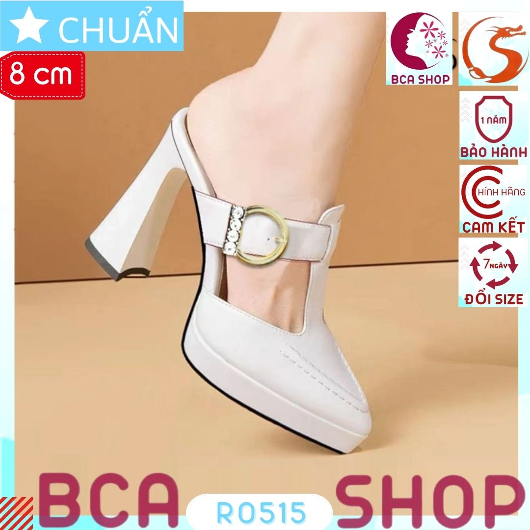 Giày cao gót nữ hở mũi 8p RO515 ROSATA tại BCASHOP đế đúp mang êm chân và tôn dáng cực kì - màu trắng