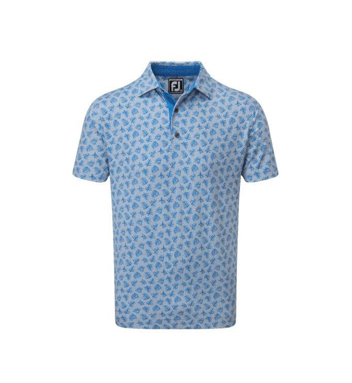 Polo Golf Nam Footjoy FJ Shadow Palm Print Lisle, Self Collar - 87067 - Áo luôn được những golfer chuyên nghiệp tin dùng