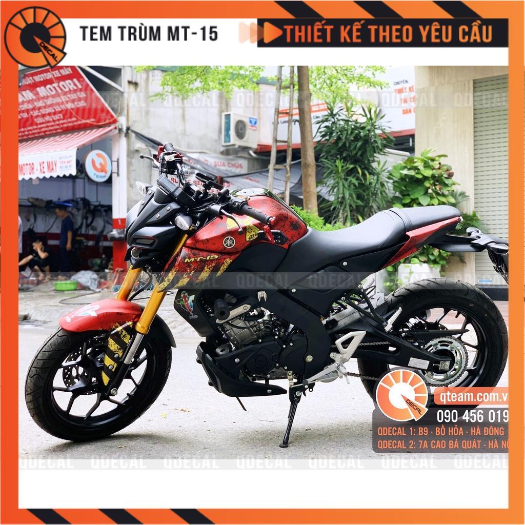 Tem trùm dành cho xe MT15 Warning đỏ vàng decal 3 lớp
