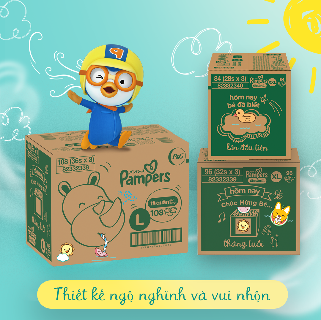 Thùng Ultra Box 3 Gói Tã Quần PAMPERS Giữ Dáng L108/XL96/XXL84