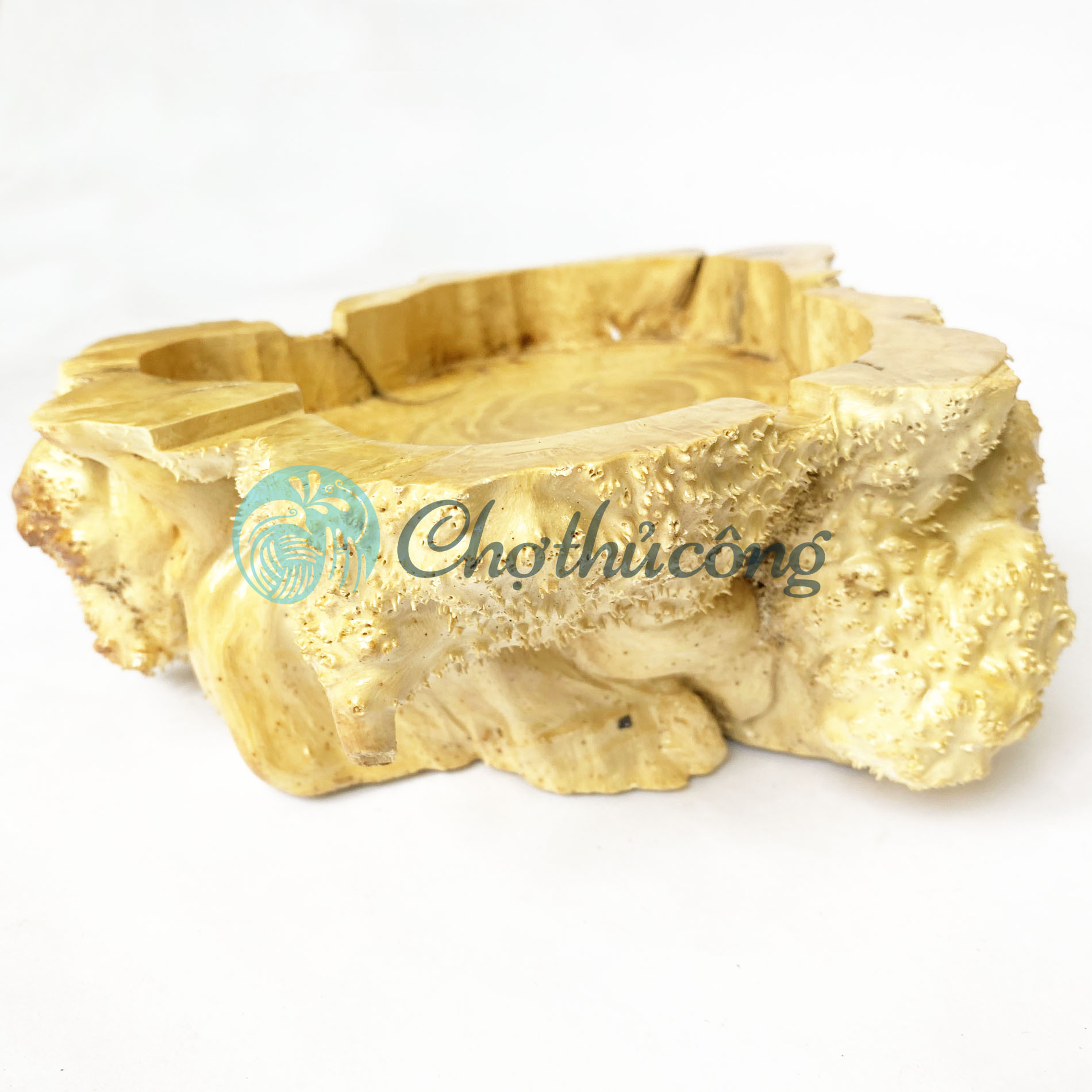 Đồ gạt tàn độc lạ cute bằng gỗ nu tự nhiên dùng đựng tàn, gạc tàn vintage (phát mẫu ngẫu nhiên)