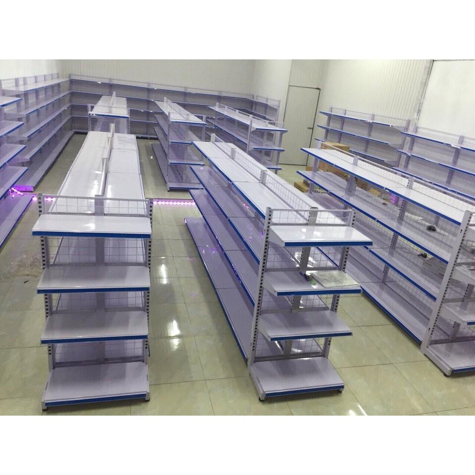 Giá kệ siêu thị đơn Dài 90cm x cao 180 x rộng 40cmx 5 tầng - Áp Tường Bộ Độc Lập
