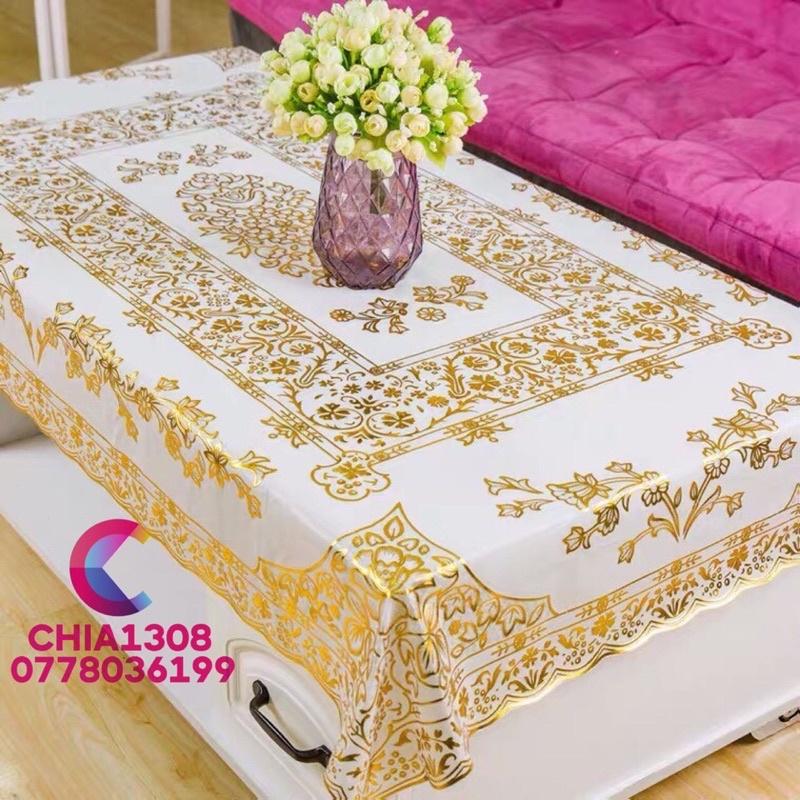 KHĂN TRẢI BÀN PHÒNG KHÁCH KÍCH CỠ RỘNG 90cm, DÀI 150cm, KHĂN TRẢI BÀN NHỰA PVC chống thấm nước