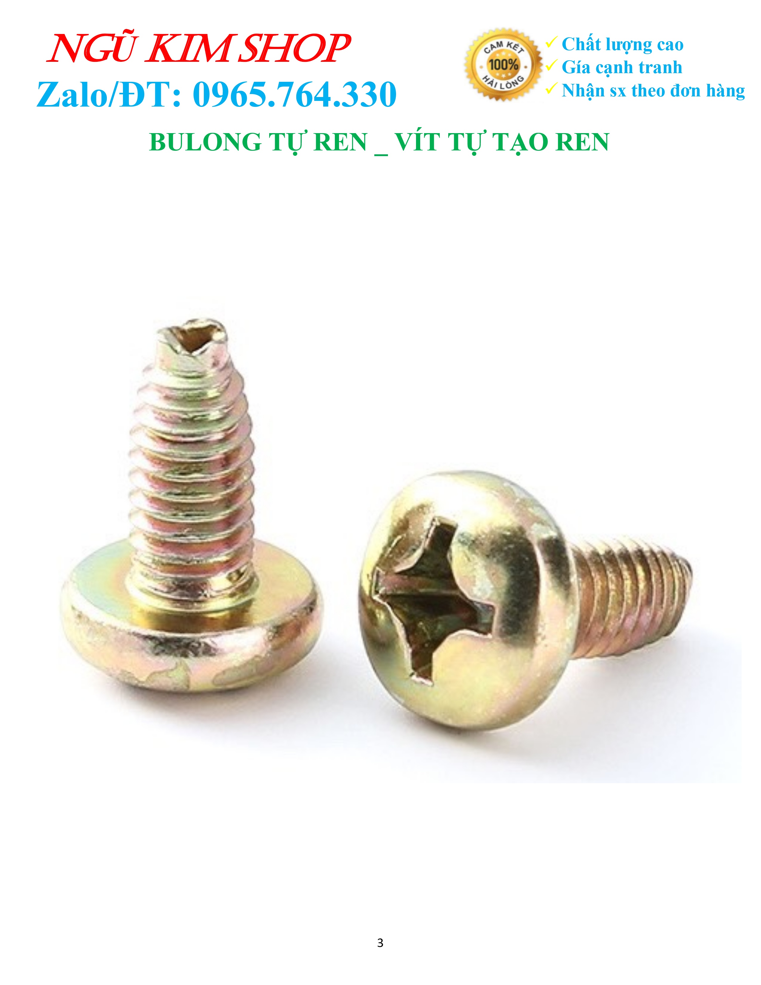 BULONG TỰ REN _ VÍT TỰ TẠO REN