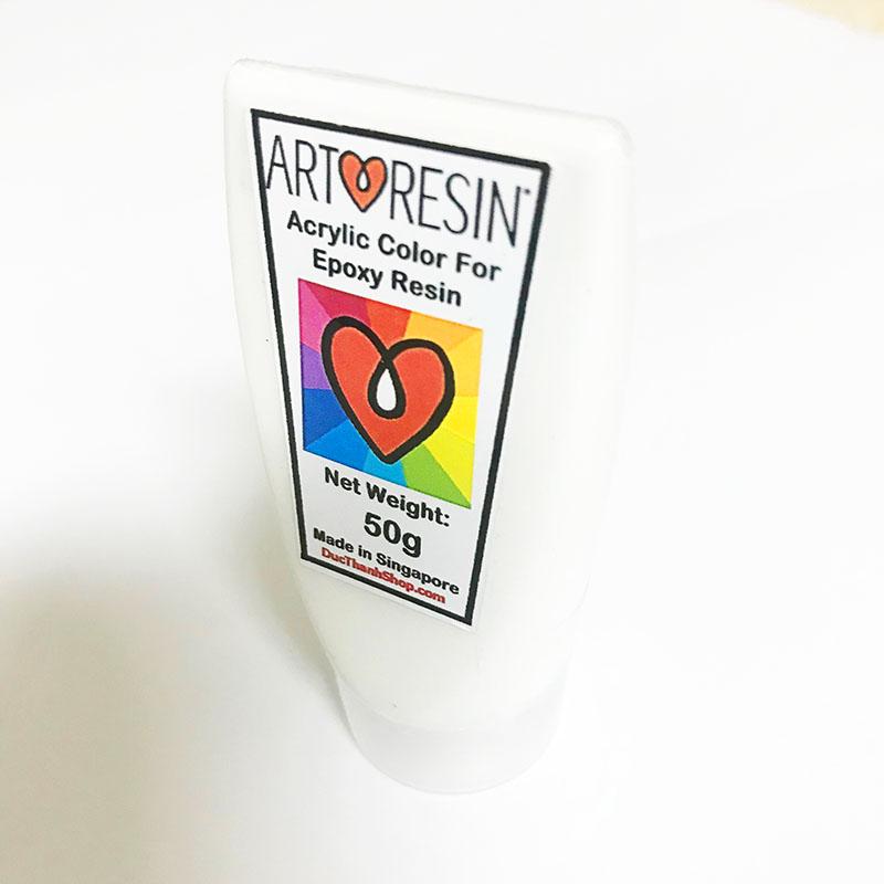 Màu Acrylic TRẮNG - WHITE chuyên dùng pha Epoxy Resin - Hộp 50g