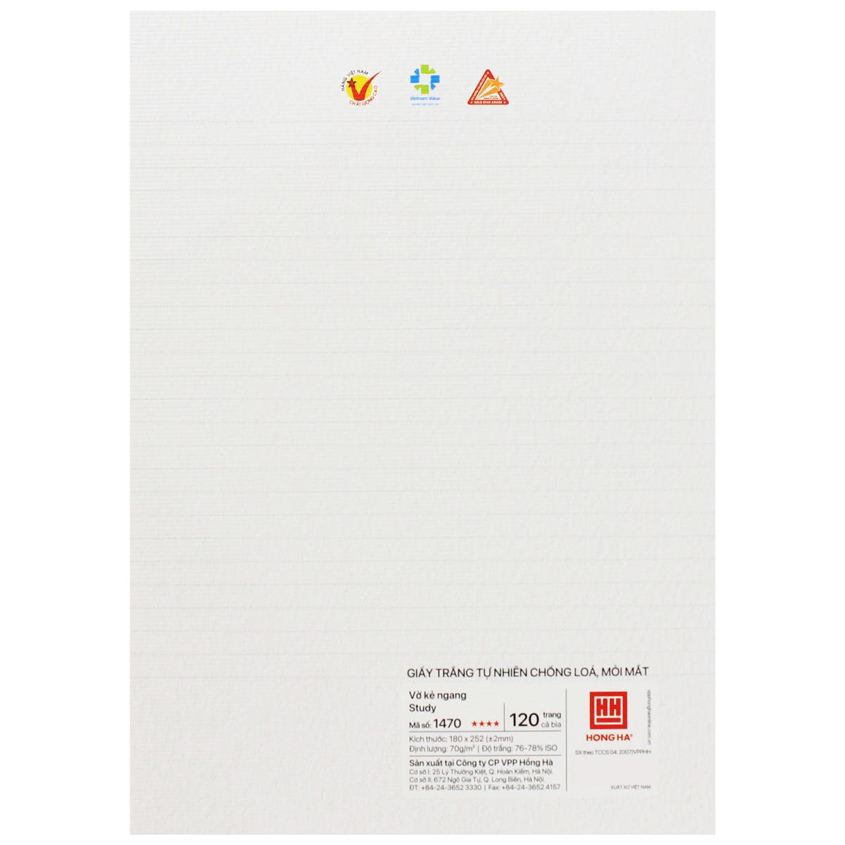 Tập Gáy Ghim Study Đậu Xã Hội - Môn Văn, Sử, Địa - Kẻ Ngang - 120 Trang 70gsm - Hồng Hà 1470 (Mẫu Bìa Giao Ngẫu Nhiên)
