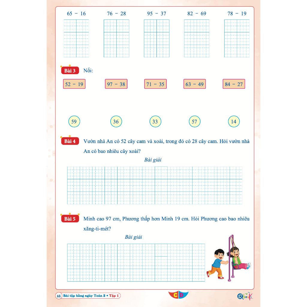 Bài Tập Hằng Ngày Toán Lớp 2 - Cánh Diều - Tập 1 (1 cuốn)