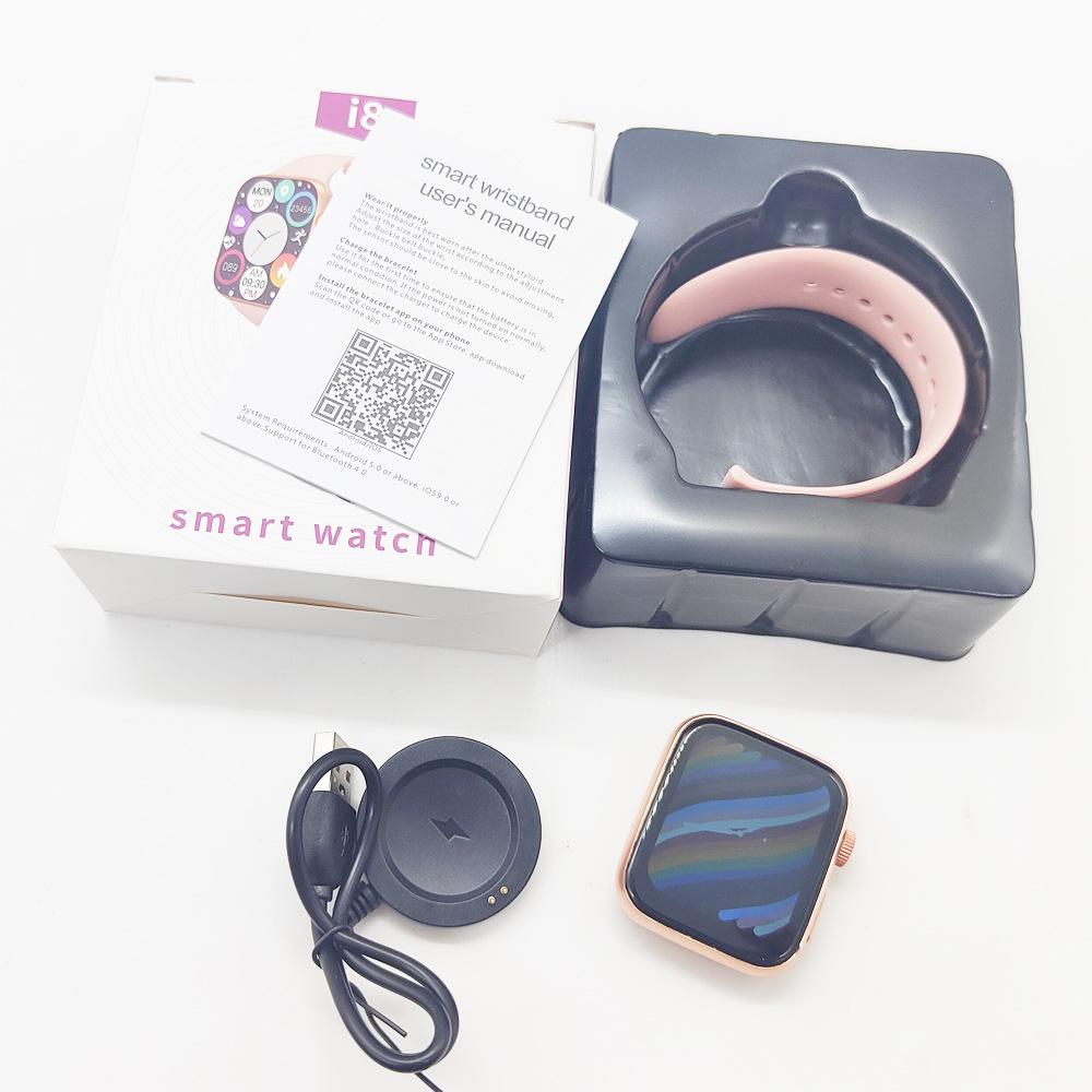 Giao hàng nhanh đồng hồ thông minh i8 mới màn hình màu HD công suất thấp gọi bluetooth đồng hồ đeo tay thể thao sức khỏe