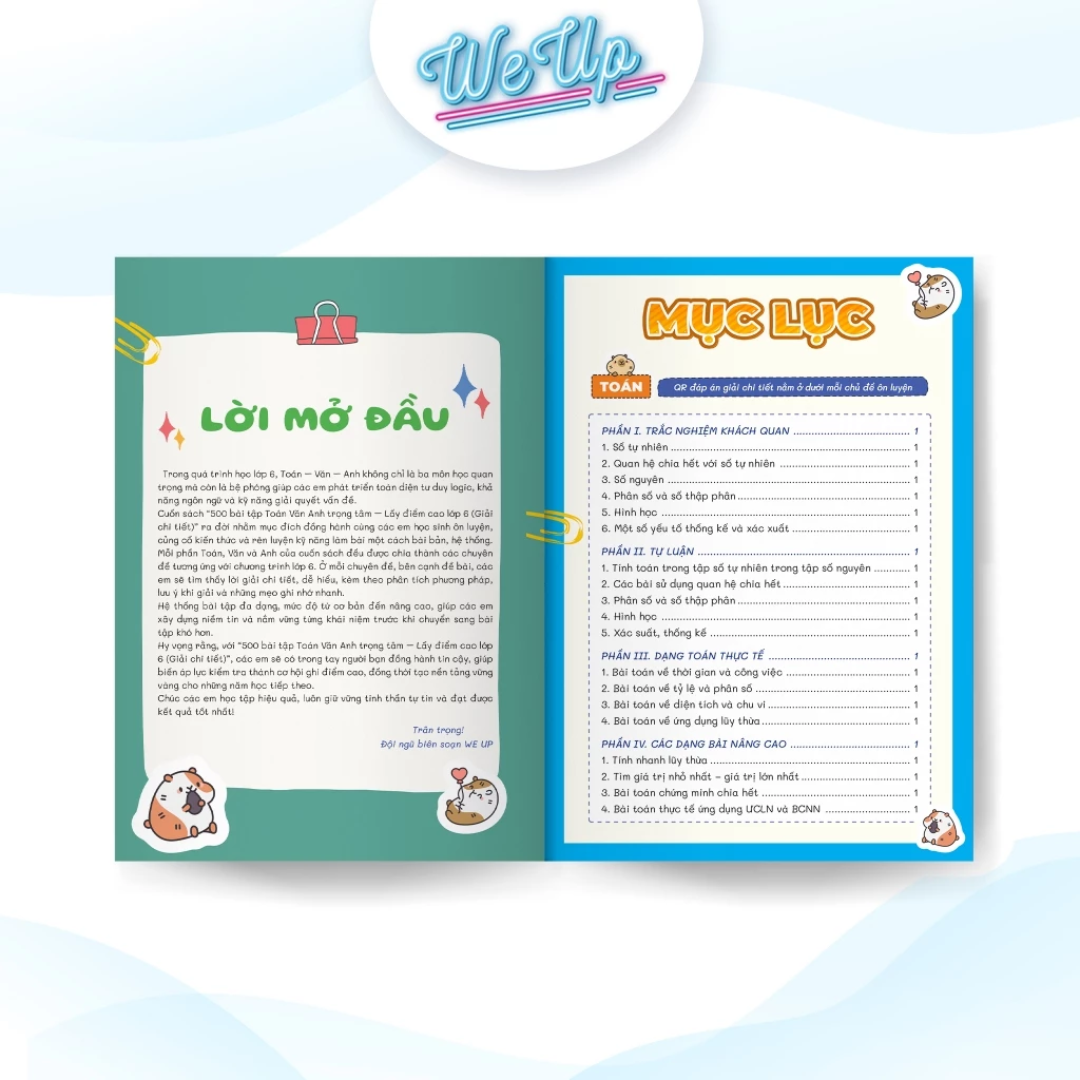 Combo 02 sách lớp 6: Sổ Mindmap 5 môn Toán Văn Anh Lí Hóa lớp 6 + 500 Bài tập Toán Văn Anh lớp 6