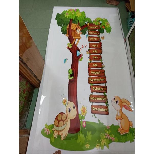 Decal trang trí chữ tiếng anh + bộ cây