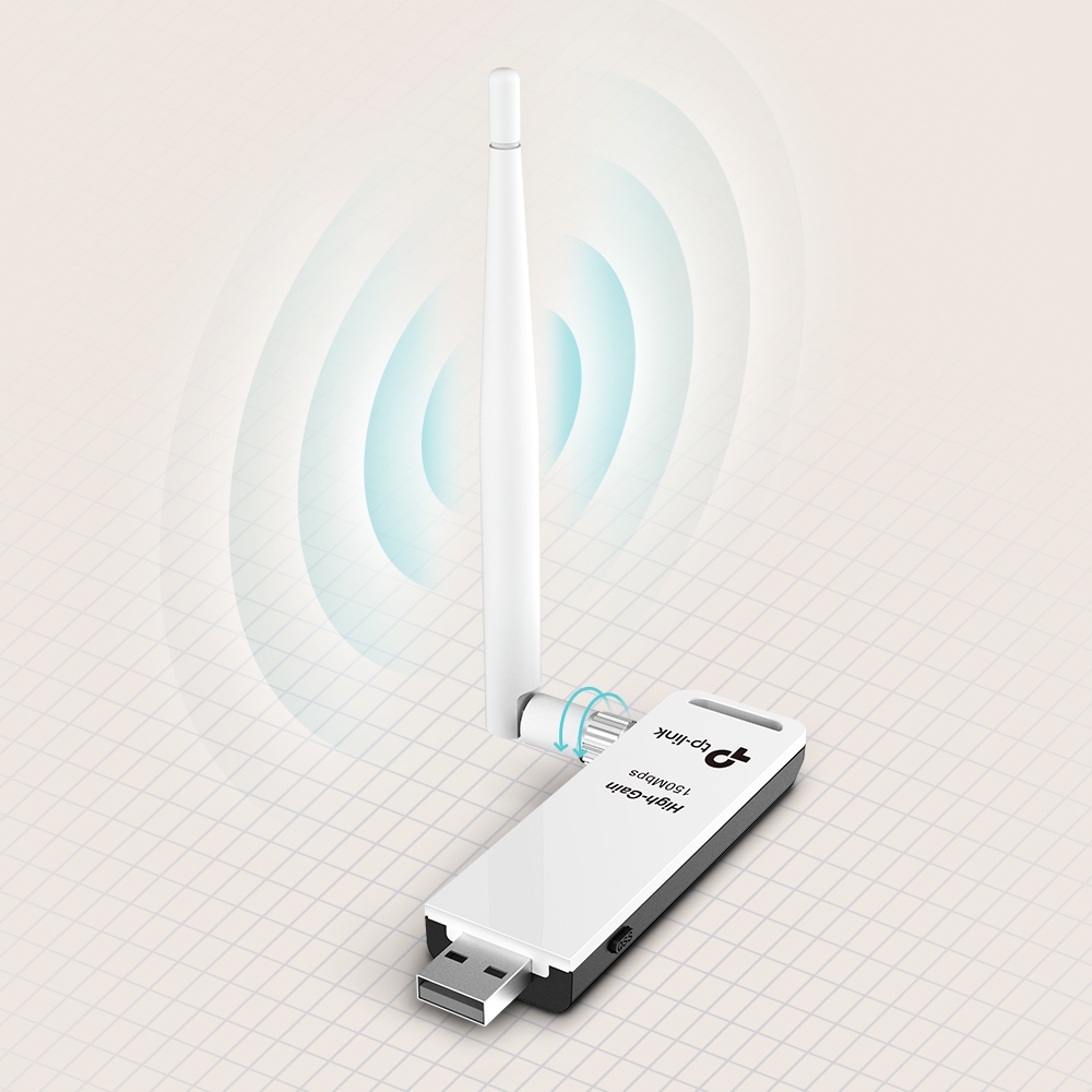 Bộ Thu Wifi USB TP-Link TL-WN722N Chuẩn N 150Mbps - Hàng Chính Hãng